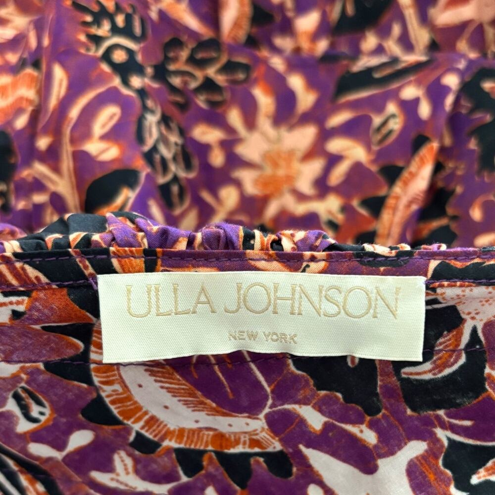 Ulla Johnson Naomi Ruffle Mini Dress 2 NEW Purple Orange - Picture 5 of 7
